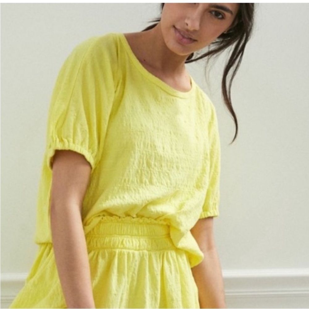 Daily Practice by Anthropologie Lorna Top Neon Yellow